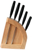 Ceppo in legno con barre d’acciaio + 5 coltelli