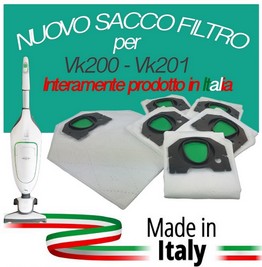 SACCHETTI IN MICROFIBRA VORWERK FOLLETTO VK 200  6 PZ